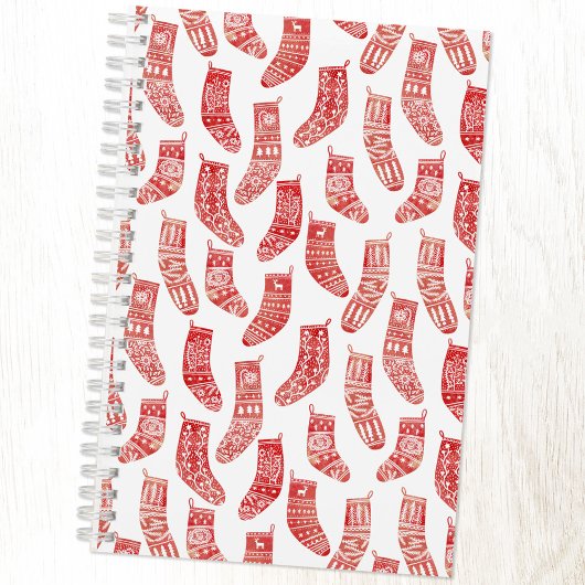 Carnet Bas nordiques rouge et blanc