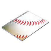 Carnet Baseball blanc avec couture rouge (Côté gauche)