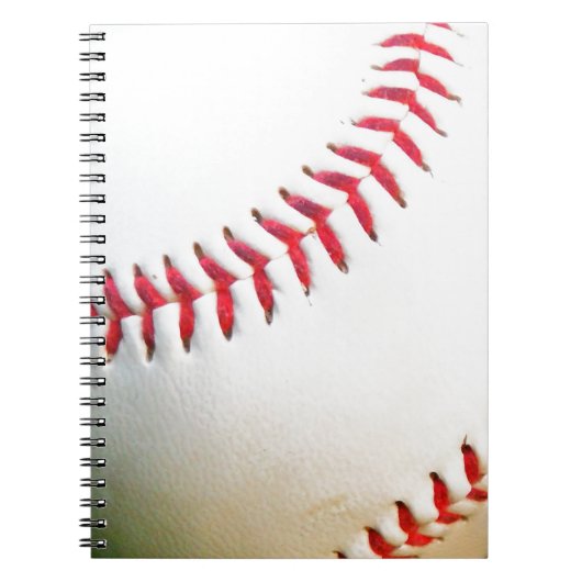 Carnet Baseball blanc avec couture rouge (Devant)