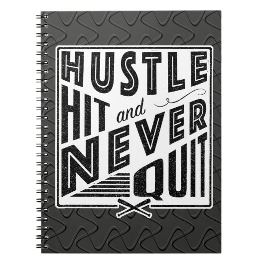 Carnet Baseball Hustle Hit & Never Quitter Note Pad (Devant)