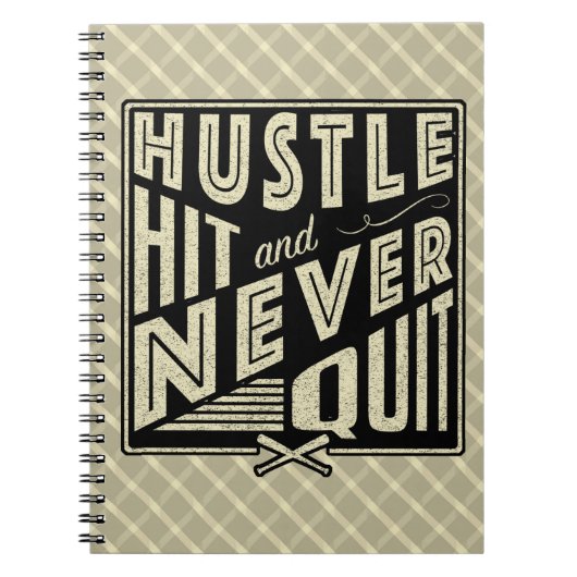 Carnet Baseball Hustle Hit & Never Quitter Note Pad (Devant)