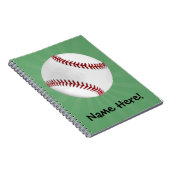 Carnet Baseball personnalisé sur Garçons verts (Côté Droit)