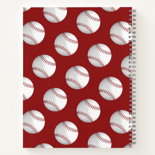 Carnet baseballs motif monogrammé (Dos)
