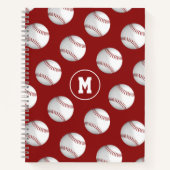 Carnet baseballs motif monogrammé (Devant)