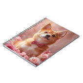 Carnet Basenji avec des roses - Saint-Valentin (Côté gauche)