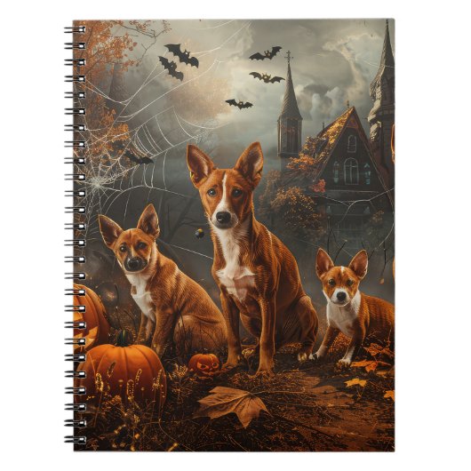 Carnet Basenji Halloween Chien De Nuit Délice (Devant)