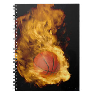 Carnet Basket-ball en feu (composite numérique)