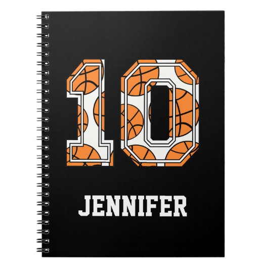Carnet Basket-ball personnalisé numéro 10 (Devant)