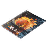 Carnet Basket-ball personnalisé sur le feu et l'eau (Côté gauche)
