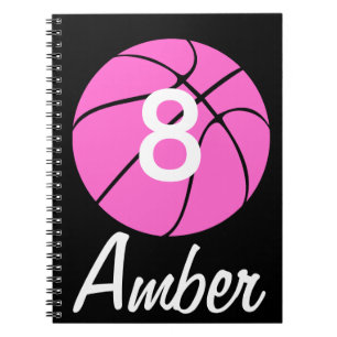 Carnet Basket-ball rose personnalisé
