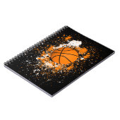 Carnet Basketball Grunge Paint Splatz Orange Black Cool (Côté gauche)
