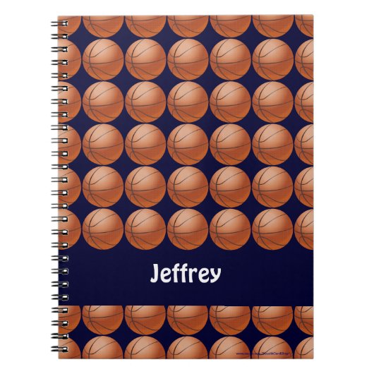 Carnet Basketball Nom personnalisé Spiral (Devant)