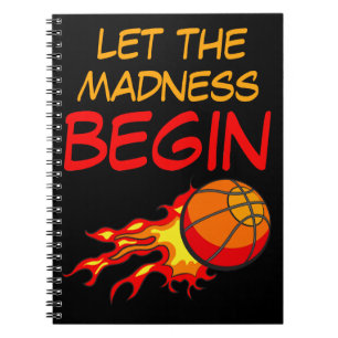 Carnet Basketball volant en flammes avec citation, sport