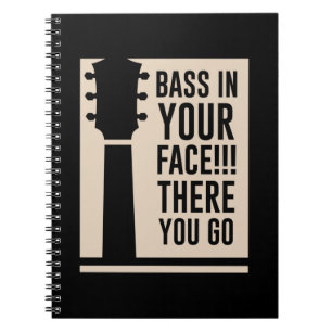 Carnet Basse de musique de guitare dans votre visage