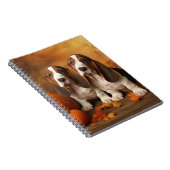 Carnet Basset Hound Chiot Automne Citrouille de plaisir (Côté Droit)