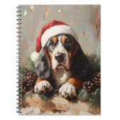 Carnet Basset Hound dans une peinture à l'huile de chapea (Devant)