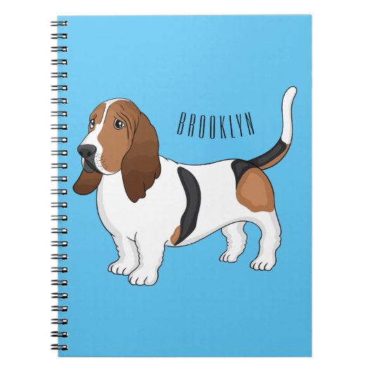 Carnet Basset hound dessin de chien (Devant)