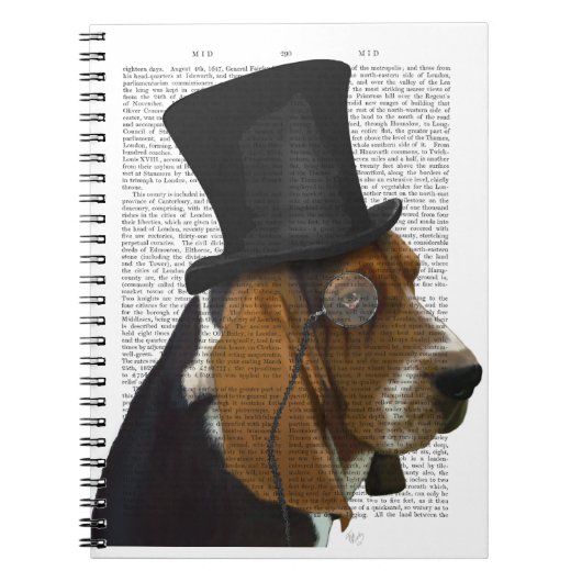 Carnet Basset Hound, Hound officiel et Casquette (Devant)