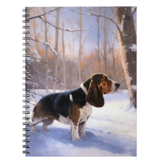 Carnet Basset Hound Laisser neiger Noël (Devant)
