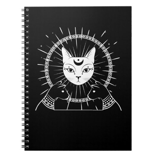 Carnet Bastet ancienne Egypte Cat Crescent Goth Moon (Devant)