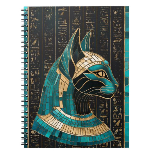 Carnet Bastet, déesse chatte égyptienne - Art mosaïque (Devant)