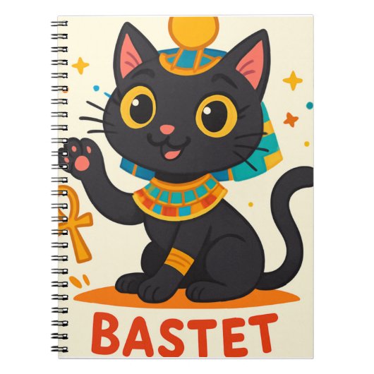 Carnet Bastet égyptienne déesse spirale - Feline Whimsica (Devant)