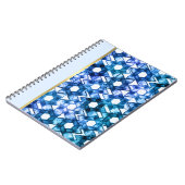 Carnet Bat mitzvah Blue Medley Aquarelle Star Damask (Côté gauche)