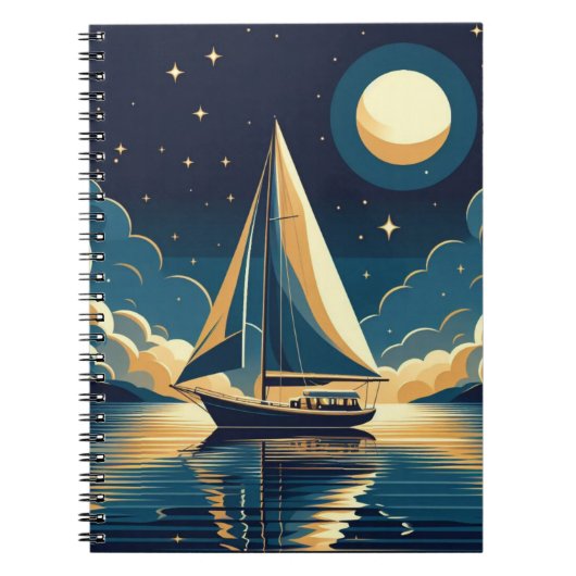 Carnet Bateau à voile la nuit (Devant)