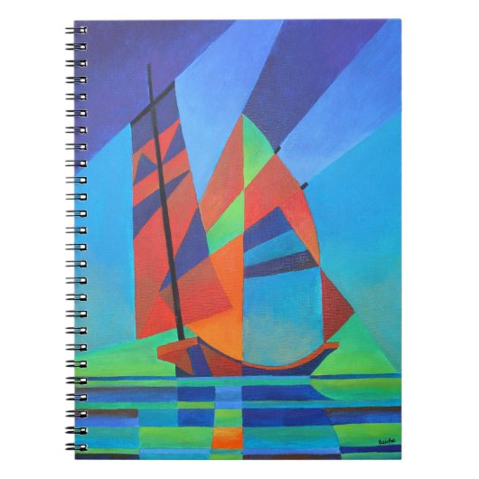 Carnet Bateau Abstrait Art Junk contre Deep Blue Sky (Devant)