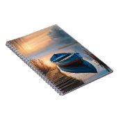 Carnet Bateau bleu rustique Reflet du ciel matinal (Côté Droit)