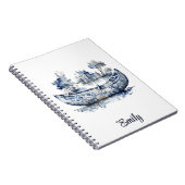 Carnet Bateau de style Delft bleu et blanc avec scène de (Côté Droit)