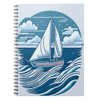 Carnet bateau design vintaje océan 1