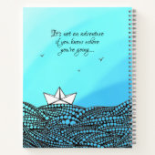 Carnet Bateau en papier crayon | citation motivante (Dos)