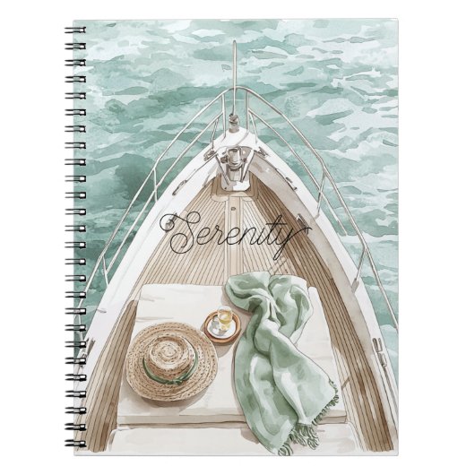 Carnet Bateau océan calme sérénité (Devant)