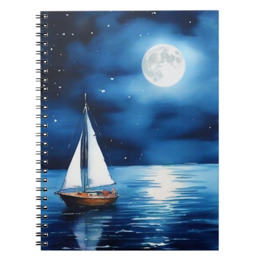 Carnet Bateau sous Pleine lune (Devant)