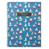Carnet Bateaux à voile Motif Preppy Blue (Devant)