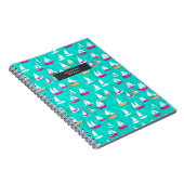 Carnet Bateaux à voile Motif Preppy Pink & Aqua (Côté Droit)