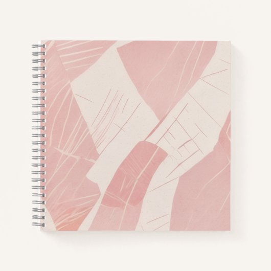 Carnet Batik Abstrait Rose Pâle (Devant)