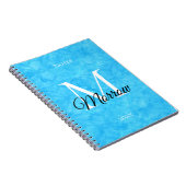 Carnet Batik bleu Nom et année Monogramme (Côté Droit)