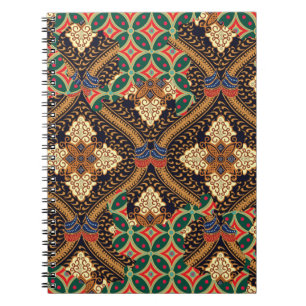 Carnet Batik indonésien basé sur le plante : des Motifs d