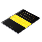 Carnet Batik jaune vif Nom simple (Côté gauche)