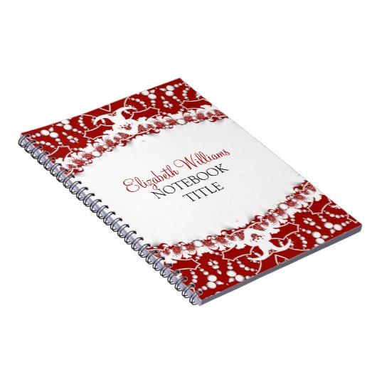 Carnet Batik moderne rouge + blanc (Côté Droit)