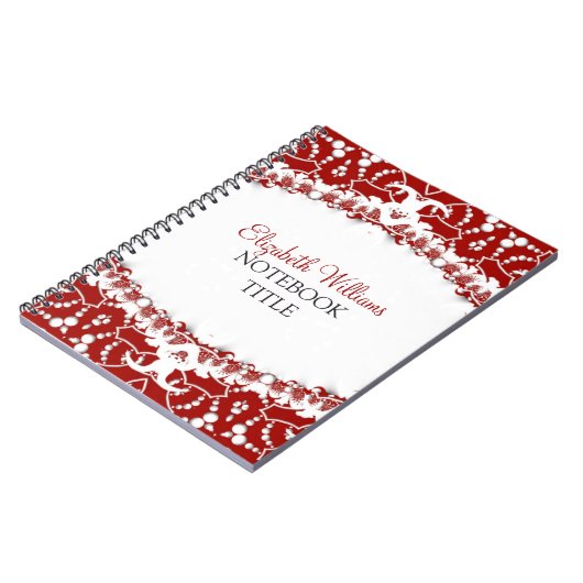 Carnet Batik moderne rouge + blanc (Côté gauche)