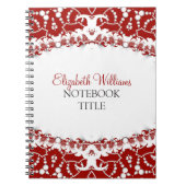 Carnet Batik moderne rouge + blanc (Devant)