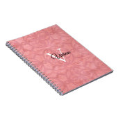 Carnet Batik rose Ruddy avec Monogramme et nom (Côté Droit)