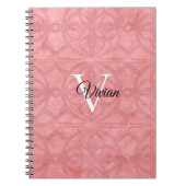 Carnet Batik rose Ruddy avec Monogramme et nom (Devant)