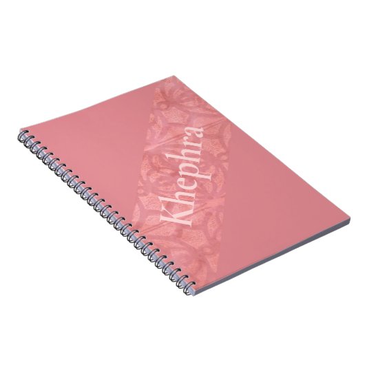 Carnet Batik Rose Ruddy Avec Nom (Côté Droit)