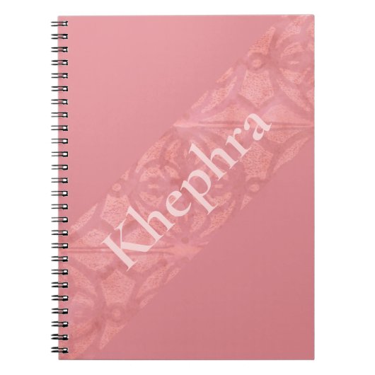 Carnet Batik Rose Ruddy Avec Nom (Devant)