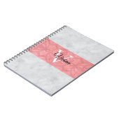 Carnet Batik Rose Ruddy Et Aquarelle Gris Monogramme (Côté gauche)