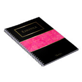 Carnet Batik rose vif Nom simple (Côté Droit)